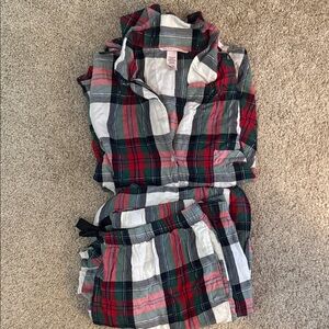 Victoria's Secret Plaid Pajama Set - Red, Green, White